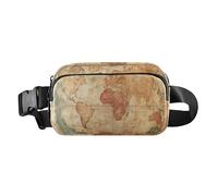 Retro Ancient Map Trendy Crossbody Bag Waist Packs for Women Men Teens Multipurpose Belt Bag with Adjustable Strap for Travel Vacation Running