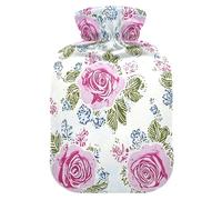 Retro Ancient Roses Peach hot Waterbottle with Soft Cover, 2L Warmer Bag for Neck Shoulder Warmer, Hot and Cold Therapies, Bolsa Caliente para Dolores musculares