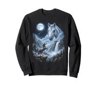 Retro Andalusian Horse Moon 90s Bootleg Meme Farm Horses Sweatshirt