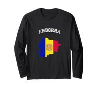 Retro Andorra Distressed Andorra Flag Map Long Sleeve T-Shirt