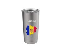 Retro Andorra Distressed Andorra Flag Map Stainless Steel Insulated Tumbler