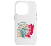 Retro Angel Demon Duality Woman Face Vintage Pop Art Case for iPhone 14 Pro