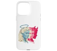 Retro Angel Demon Duality Woman Face Vintage Pop Art Case for iPhone 15 Pro Max