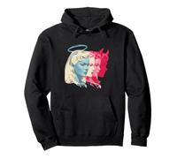 Retro Angel Demon Duality Woman Face Vintage Pop Art Pullover Hoodie