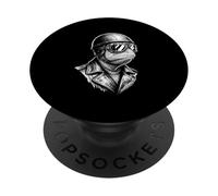 Retro Animal Biker Chameleon Motorcycle Rider PopSockets Adhesive PopGrip