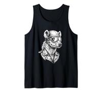 Retro Animal Biker Hyena Motorcycle Rider Tank Top