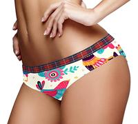 Retro Animal Chicken Rooster Floral Low Rise Underwear Soft Sports Knickers Invisible Briefs Breathable Stretchy Panties