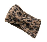Retro Animal Print Headwear Knit Fabric Soft Warm Comfortable Cold Weather Hair Accessory for Various Occasion Leopard Knit Hairband
