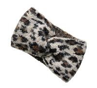 Retro Animal Print Headwear Knit Fabric Soft Warm Comfortable Cold Weather Hair Accessory for Various Occasion Leopard Knit Hairband