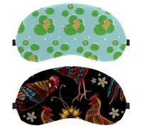 Retro Animal Rooster Hen Flower 2-Pack Light-Blocking Soft Breathable Eye Masks Sleep Mask Eye Patch