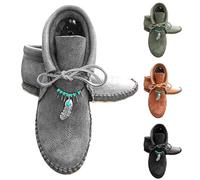 Retro Ankle Boots, Flat Boots Women Soft Sole Lace Up Booties Classic Round Toe Shoes Vintage Women'S Boots Comfortable Flat Walking Shoes Lightweight Non-Slip Short Boots Western Boots