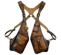 Retro Anti-Theft Harness Bag, Punk Style Anti-Theft Harness Wallet, Vintage Medieval Harness Wallet, Adjustable PU Leather Strap Wallet, Brown, 53cm-64cm/20.87-25.20inch, Retro