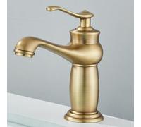 Retro Antique Brass Basin Faucet Single Handle Mixer Tap Hot Cold Water Bathroom Sink(Retro B)