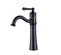 Retro Antique Style Bathroom Faucet, 360° Swivel Brass Single Lever Mixer Tap, Hot & Cold Water Sink Faucet, Black Wash Basin Hardware