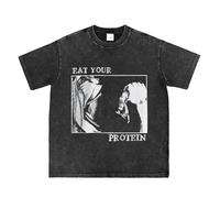 Retro AOT T-Shirt Eat Your Protein Shirt Japanese Anime Pattern Tee