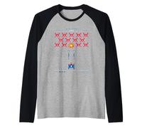 Retro Arcade Game 80s Pixel Alien Game Vintage Gamer Raglan Baseball Tee
