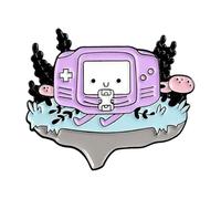 Retro Arcade Gamepad Brooch with Cartoon Motif - 90s Style for Denim Shirt Collar, Normal, Non-precious metal