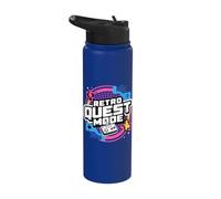 Retro Arcade Vibes Only Player Energy Era Stainless Steel Insulated Water Bottle