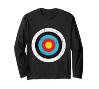 Retro Archery Target Prank Bulls Eye Funny Archer Long Sleeve T-Shirt