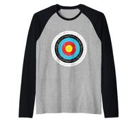 Retro Archery Target Prank Bulls Eye Funny Archer Raglan Baseball Tee