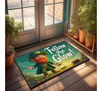 Retro Area Rug Follow The Glow: A Leprechaun'S Magical Lantern Journey Doormat Home Sweet Home Rug Door Mats For Home Entrance In(50X80CM)