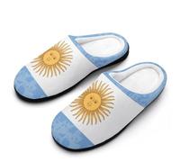 Retro Argentina Flag Men's House Slippers Indoor Outdoor Slip On Shoes with Rubber Sole 7-8(40-41)