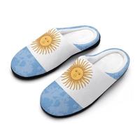 Retro Argentina Flag Women's Slippers Warm Soft House Shoes Winter Indoor And Outdoor 7-8(39-40)