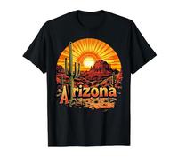 Retro Arizona Home State AZ Desert Sunset Vintage Value Graphic T-Shirt, Men, Black, L