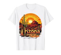 Retro Arizona Home State AZ Desert Sunset Vintage Value Graphic T-Shirt, Men, White, XL