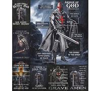 Retro Armor of God Knight Templar I Took A DNA Test God is My Father A Child of God A Man of Faith Metal Tin Sign Decoration for Garage Yard Home Outdoor 8x12 Inch