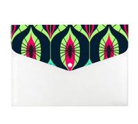 Retro Art A4 Plastic Wallet, Folders A4, Folder with Pockets, School Stuff Clear Wallets, Accordion File Organiser with Snap Button, Document Case for School Office Home Travel