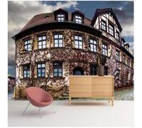 Retro Art Town Architecture Castle 3D Wallpaper Silky Texture Home Study Office Grey Dining Room Sofa Bedroom Living Room TV Backdrop-430cm×300cm