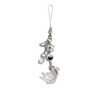 Retro Asian Motif Koi Fish Cellphone Lanyard, Y2K Tai Chi Themed Keyring Phone Chain Beaded Camera Charm