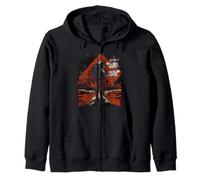 Retro Astronaut Planet Signpost Space Explorer Zip Hoodie