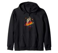 Retro Astronaut Planet Stars Dreamy Cosmic Boys Zip Hoodie
