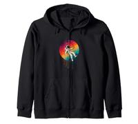 Retro Astronaut Planet Stars Dreamy Cosmic Boys Zip Hoodie