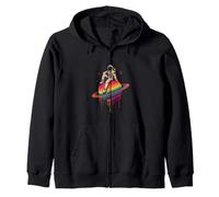 Retro Astronaut Planet Stars Dreamy Cosmic Boys Zip Hoodie