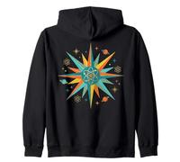 Retro Atomic Starburst Physics Science Symbol Zip Hoodie
