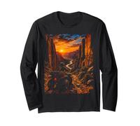 Retro ATV Desert Canyon Sunset Vintage Style Art Long Sleeve T-Shirt