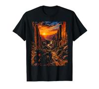 Retro ATV Desert Canyon Sunset Vintage Style Art Value Graphic T-Shirt
