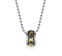 Retro Auspicious Cloud Pattern Six Character Pendant Six Character Lotus Necklace Titanium Steel Pendant Accessory