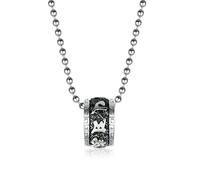 Retro Auspicious Cloud Pattern Six Character Pendant Six Character Lotus Necklace Titanium Steel Pendant Accessory