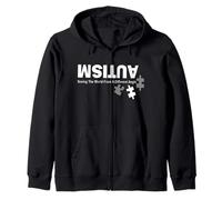 Retro Autism Seeing The World From A Different Angle Zip Hoodie