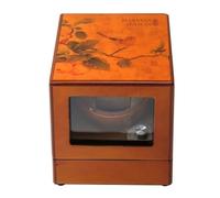 Retro Automatic Single Watch Winder Box Luxury Wooden Piano Paint Super Quiet Motor Battery Powered and AC Adapter for 1 Wrist Watches (Color : Brown-A)