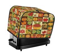 Retro Autumn Fall Farm Fruit Lattice Toaster Cover 2 Slice Dust Cover for Bread Machine,Small Kitchen Appliance
