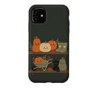 Retro Autumn Harvest Shelf Doodle Characters Vibe Case for iPhone 11