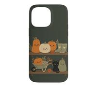 Retro Autumn Harvest Shelf Doodle Characters Vibe Case for iPhone 14 Pro Max