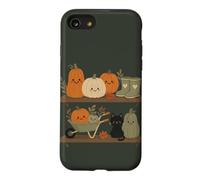 Retro Autumn Harvest Shelf Doodle Characters Vibe Case for iPhone SE (2020) / 7/8