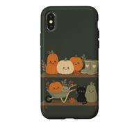 Retro Autumn Harvest Shelf Doodle Characters Vibe Case for iPhone X/XS