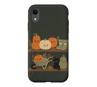 Retro Autumn Harvest Shelf Doodle Characters Vibe Case for iPhone XR